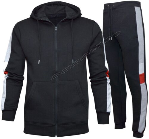 Juego de chándal de calce ajustado para hombre con cremallera sudadera con capucha para corredores informales lana S-2XL - Imagen 4 de 6