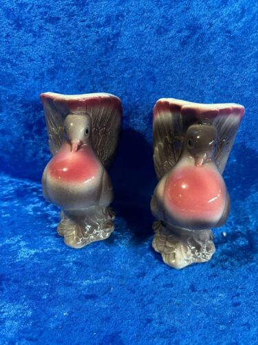 Vintage Pair Royal Copely Pouter Pigeons Planter/Vases - Picture 1 of 5