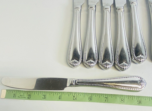 Lenox BEAD 10 Dinner Knife Glossy Stainless Steel Flatware - Picture 5 of 6