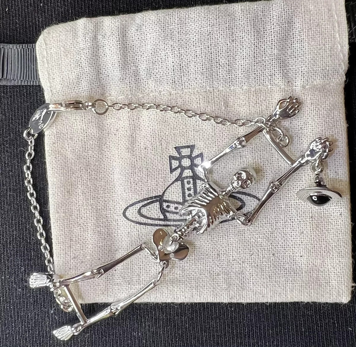 【Vivienne Westwood】Skeleton ブレスレット シルバー RARE Vivienne Westwood Skull Skeleton Bone bracelet Silver