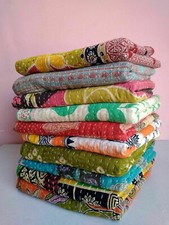 10 PC Wholesale Lot Throw Blanket Kantha Quilt Indian Vintage Cotton Bedspreads