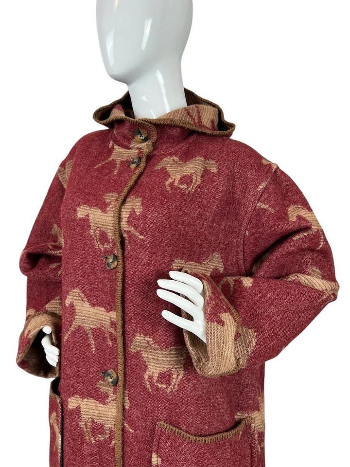 Женское двустороннее длинное макси-пальто с капюшоном из шерстяной смеси John Rich & Bros X Woolrich L