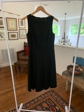 J Crew Wool Pleated Black Sleeveless Sheath Dress Size 4