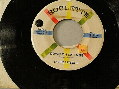 The Heartbeats Down On My Knees b/w I Found A Job 1958 R&B Oldies Original VG+ - Picture 2 of 4