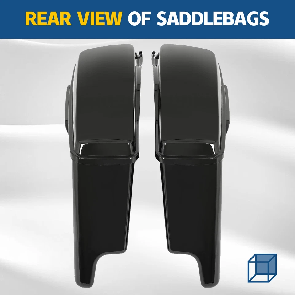 Bolsas de sillín duro extendidas extendidas de 5" para Harley Touring Street Glide 2014-2024 Foto 2 de 4