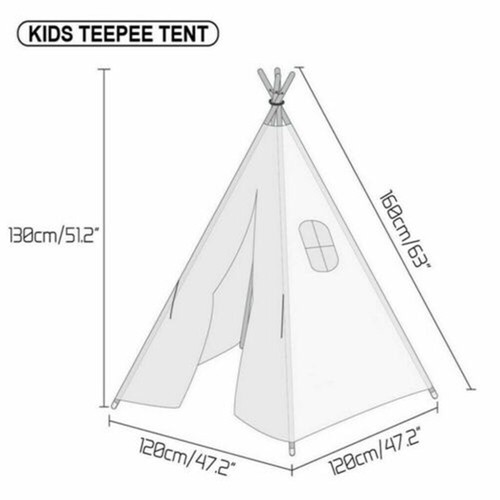Kinderzelt Tipi Zelt Spielzelt Indianerzelt für Kinder Spielhaus Teepee Geschenk - Bild 6 von 20