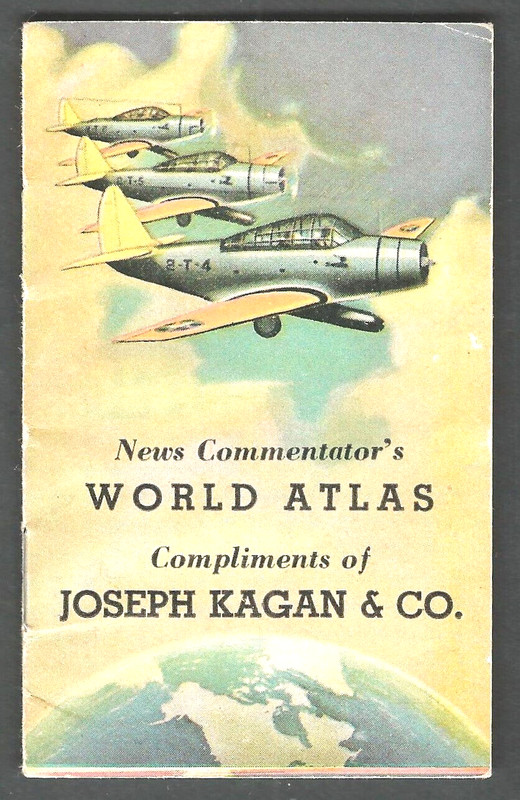 JOSEPH KAGAN & CO Jeweler Chicago WORLD ATLAS from WWII