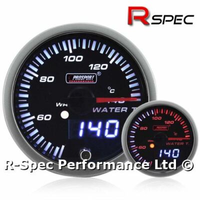 Prosport 52mm JDM Dual Display Schrittmotor Warnwasser Temp Temperaturanzeige C
