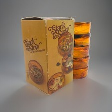 Vtg Acrylic Organizer STACK  STOW 5 in 1 Tortoise Plastic Notice 1980 USA NEW