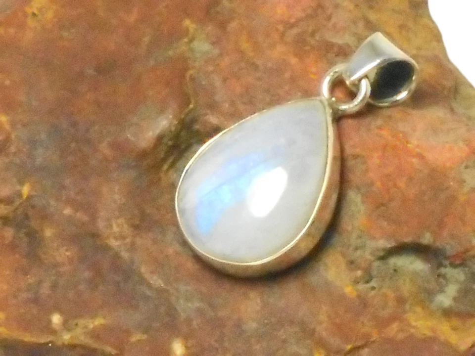 PENDENTIF Pierre de Lune en pierres précieuses en argent sterling 925 - Photo 2/4