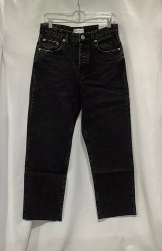 Zara Womens Join Life Flat Front Stretchable Denim Black Straight Jeans  Size 8 | eBay