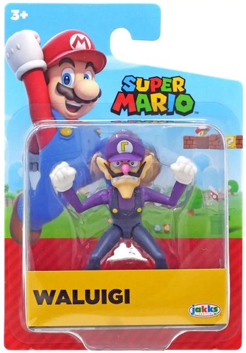 Minifigure Jakks Pacific World of Nintendo Super Mario WALUIGI 2,5" NUOVA 2024 - Foto 1 di 2