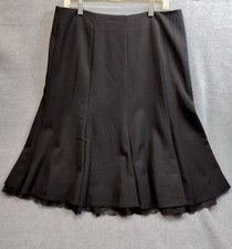 Sag Harbor Size 14 Black Midi Skirt 8 Gore Lined Lace at Hem No Split