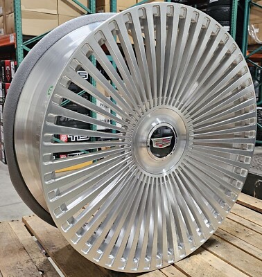 26  FORGED BRUSHED SILVER WHEELS RIMS FOR ESCALADE ESV EXT FLOATING CAPS