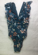 ModCloth Women's Swimsuit One Piece Wide Strap Padded/Lined Size S Color Green