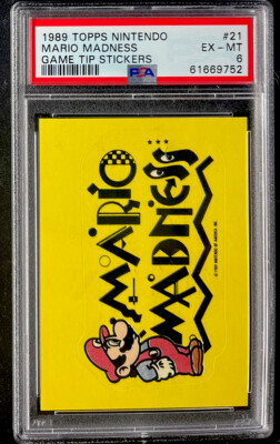 1989 Topps Nintendo Game Tip Stickers Mario Madness #21 PSA 6 EX-MT