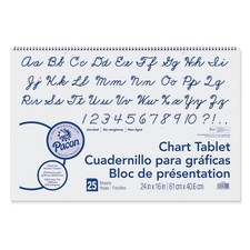 Pacon Chart Tablet White Unruled 24x16"
