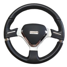 Momo Millennium Evo Steering Wheel 350mm Black Leather Silver Wrx Sti Rx7 Supra Momo Millennium Evo Steering Wheel 350mm Black Leather Silver Wrx Sti Rx7 Supra