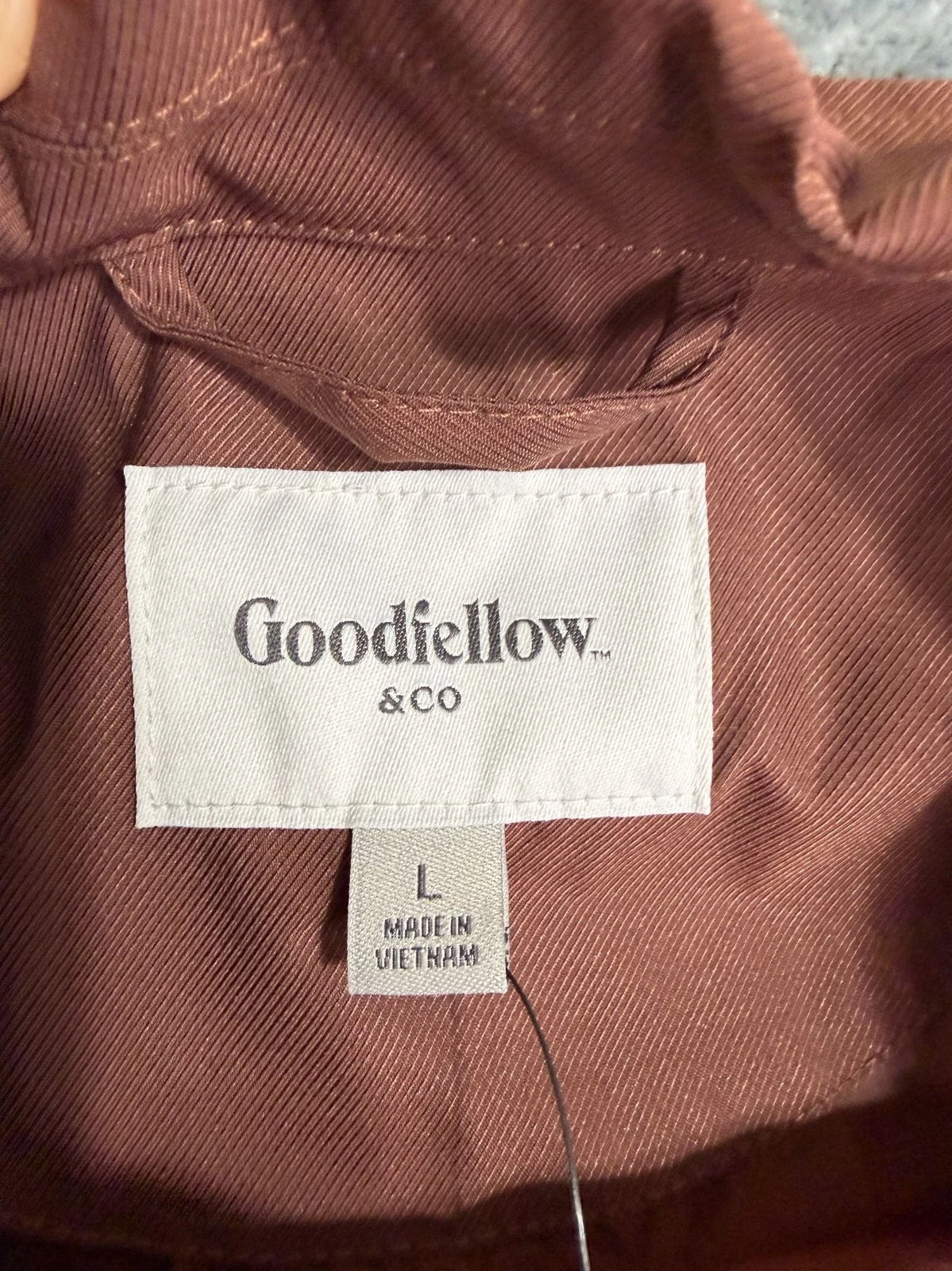 Goodfellow & Co Mens Red Brown Full-Zip Jacket Size L Lightweight NWT - product detail image 3