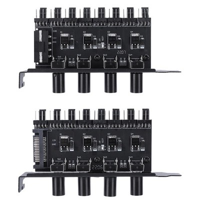 8fach PWM Lüfter Hub SATA/Molex Fan Controller 4 Regler PC Gehäuse