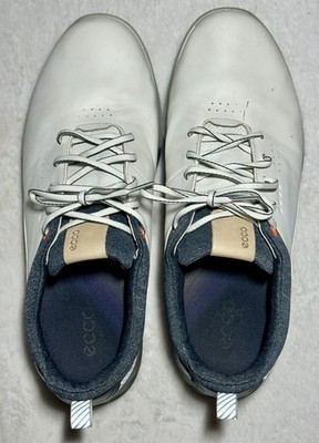 Ecco Golf Shoe Goretex White Leather Lace Up Men s 14 Sneakers