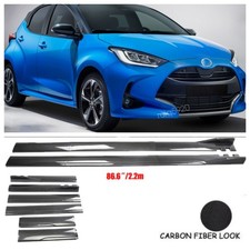 Carbon Style 86.6 Side Skirt Extension Rocker Panel For Toyota Yaris Jdm Us