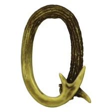 Rivers Edge Products Faux Deer Antler Letters, 8-Inch Resin Wall Decor, Letter Q