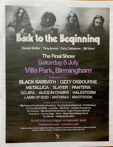 Black Sabbath Ozzy Final Tour Date Finale Metallica News Werbung Poster 14x11" - Bild 1 von 2