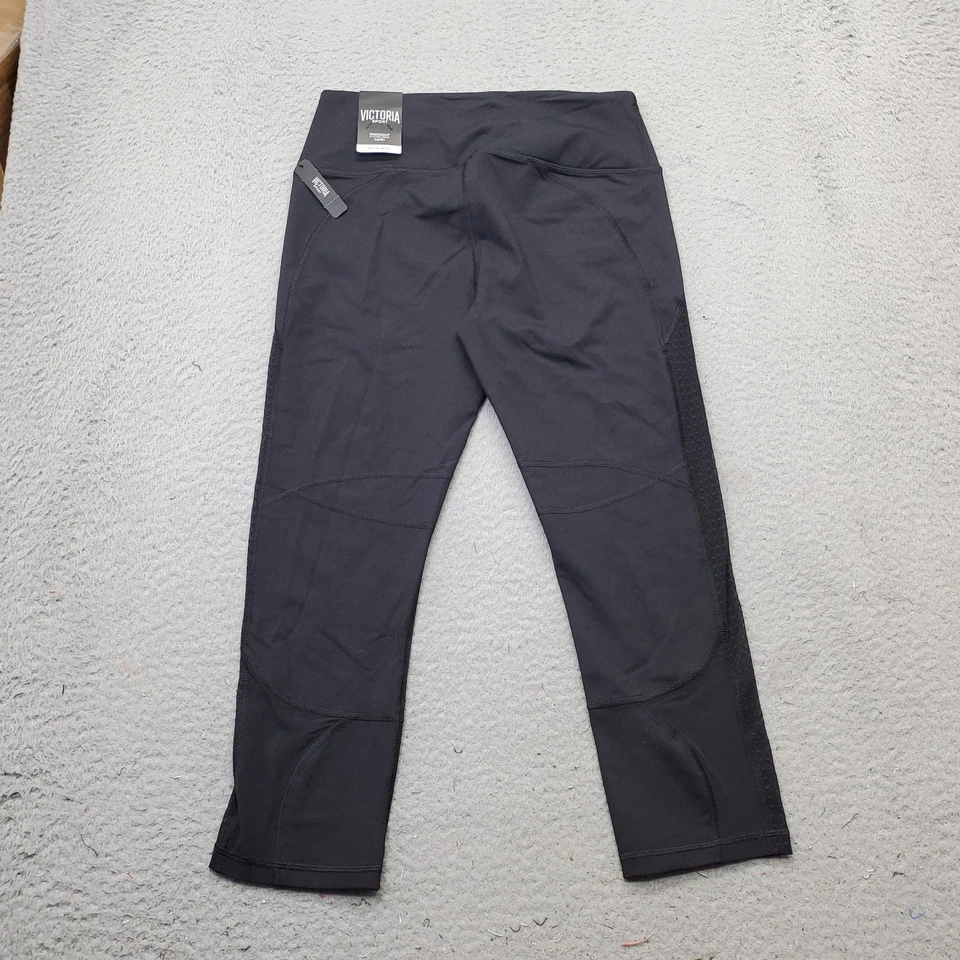 Victoria's Secret Capri Leggings Womens Medium Black Stretch Slim Fit Pull On - Image 2 of 4