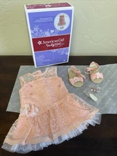 American Girl Doll Truly Me SHIMMER LACE PARTY DRESS Outfit - Full Set in Box