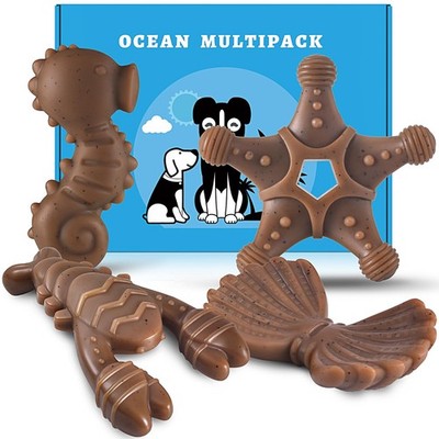 NEZIN Indestructible Nylon Dog Chew Toys for Aggressive Chewers, 4Pack