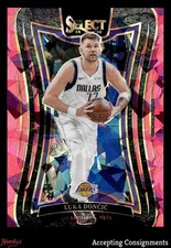 2024-25 Select Pink Cracked Ice Prizms #347 Luka Doncic Mezzanine 18/99 Lakers