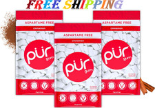 PUR 100 Xylitol 55 Count Pack of 3 , Pur Gum Cinnamon, 55-count Pack of 3