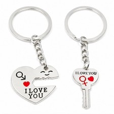 Romantic Couple Keychain Set Heart Keyring Matching Keychain Valentines Day Gift