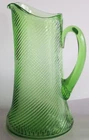 Vintage Uranium Depression Federal Corded Optic Spiral Pitcher