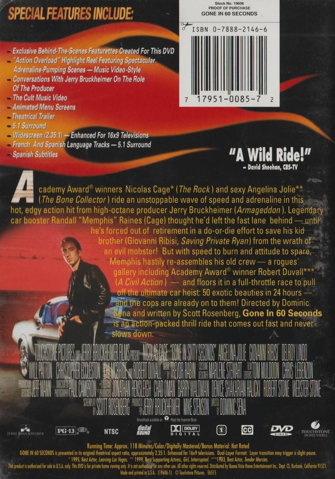 Gone in 60 Seconds (2000) - Widescreen Edition with Insert - Image 2 of 3