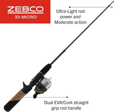 33 Micro Adventure Spincast Reel & Fishing Rod Combo 36-Inch