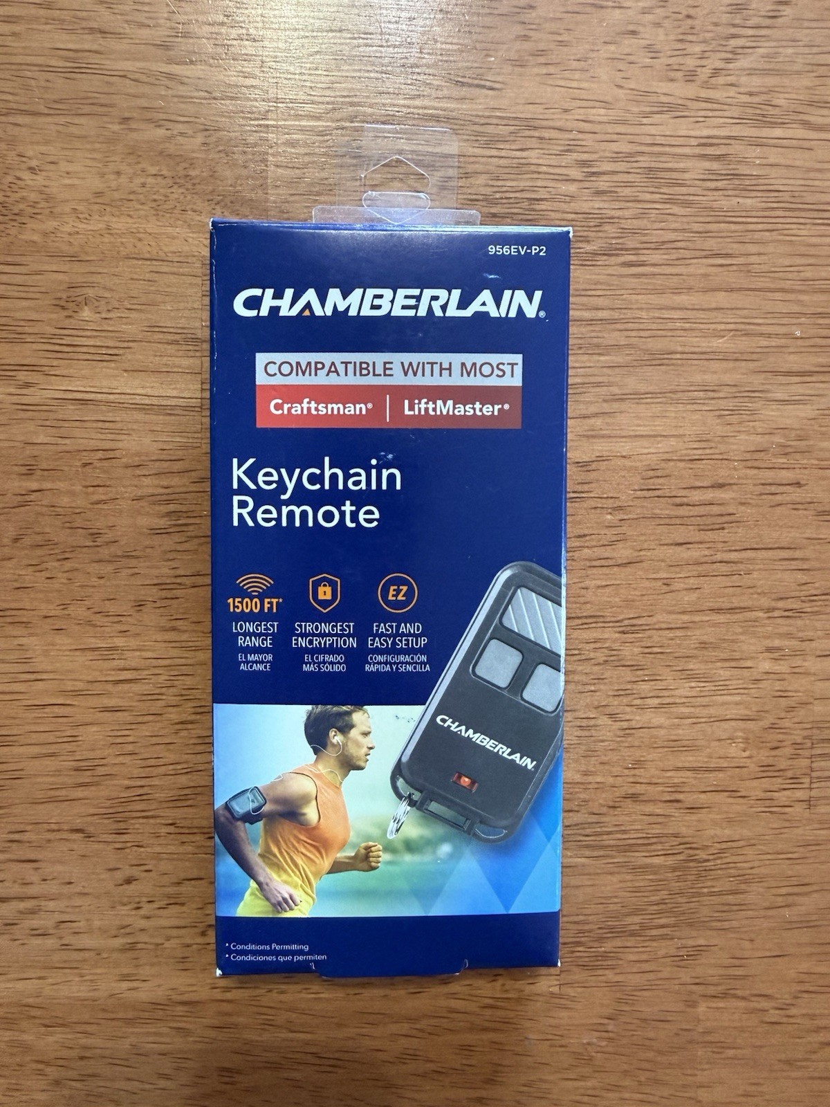 Chamberlain 956EV-P2 2-Button Keychain Remote Black for Craftsman ...