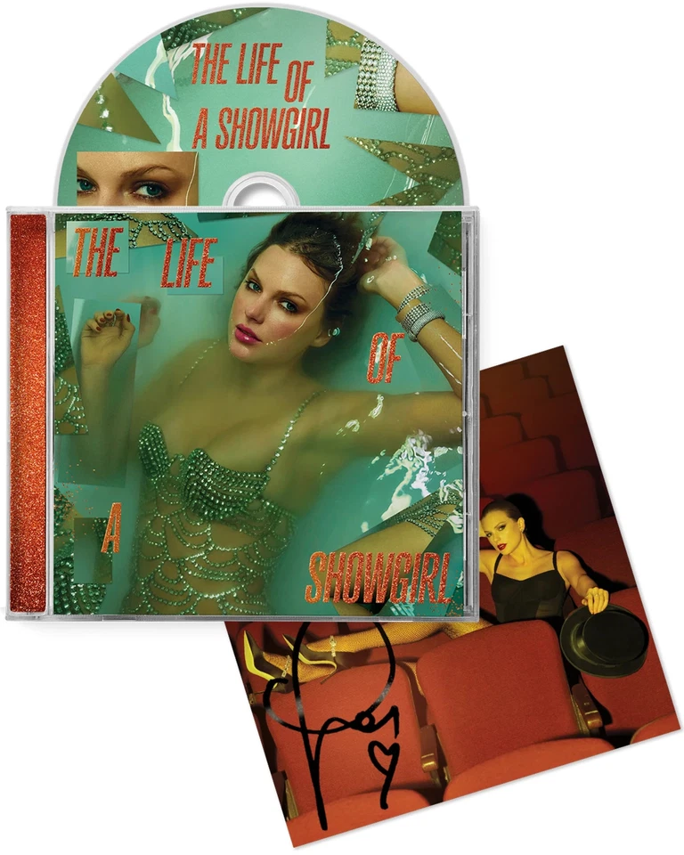 CD Taylor Swift The Life Of A Showgirl + Foto firmada a mano 1, 2 y 4 CONJUNTO DE PAQUETES Foto 4 de 4