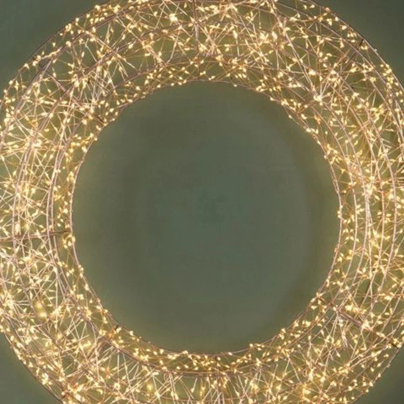 Ghirlanda Luminosa Natale BRANDANI 1440 LED Luce Calda Corona Metallo 50 cm, fotografia 6 di 9