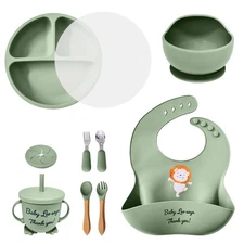 Baby Feeding Set 12 Piece Led Weaning Supplies Suction Bowl and Plate, Divide...