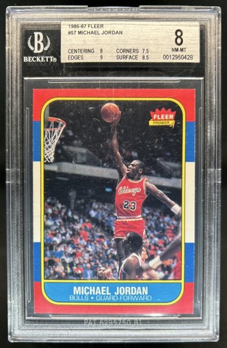 1986-87 Fleer Michael Jordan Rookie RC #57 Bulls BGS 8