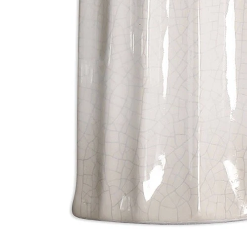Uttermost Kenley 25"H Crackled White Ceramic Vases Set of 2 - Picture 3 of 4