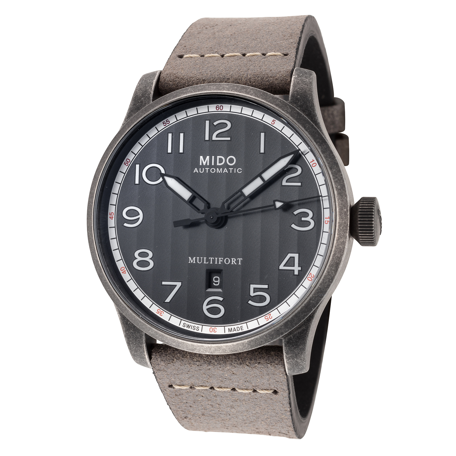 Мужские кожаные часы Mido M0326073605000 Multifort с темно-синим циферблатом диаметром 44 мм, M0326073605000