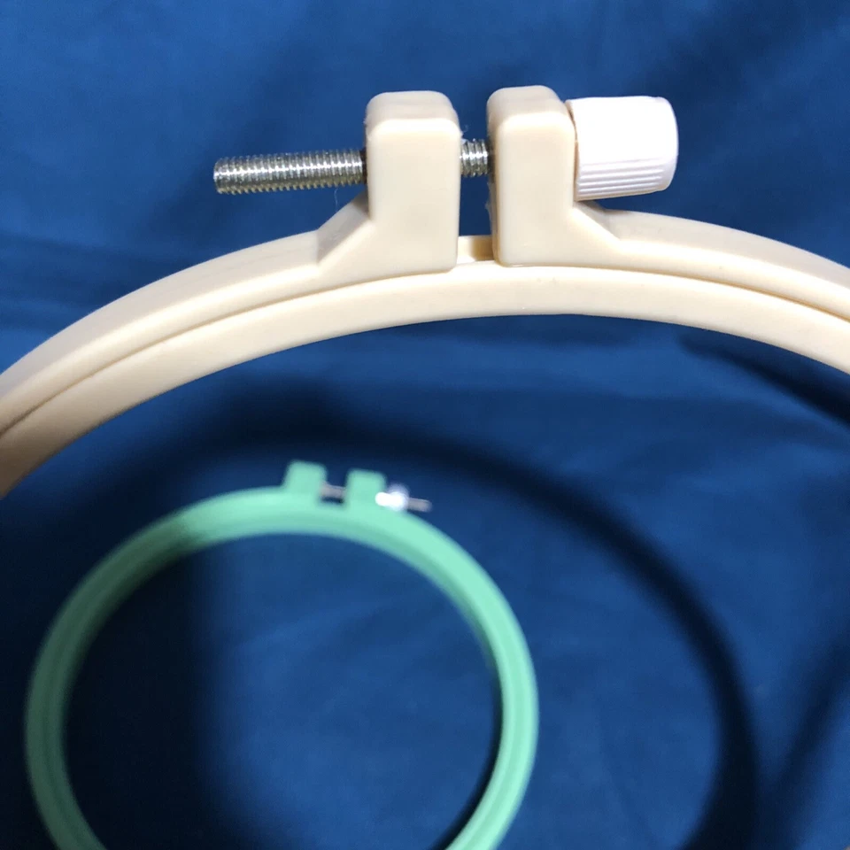 Lot Of 2 - 5” & 7 3/4” Screw Tension Plastic Embroidery Hoops - Image 2 of 4