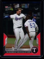 2022 Topps Now #200 Nathaniel Lowe Red Parallel Card #d 9/10