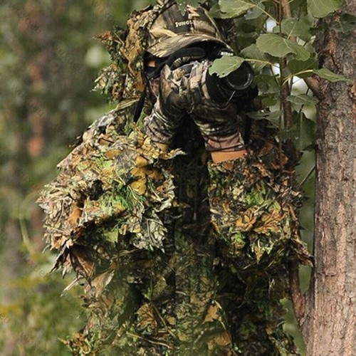 Feld 3D Ghillie Suit woodland Tarnanzug Camo Camouflage Kleidung Jagd Free Size! - Bild 3 von 12