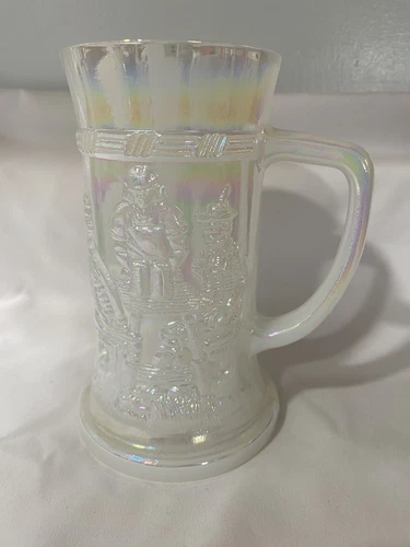 Vintage Federal Glass "Moonglow"  Milk Glass Beer Stein Mug Barware Mcm Retro