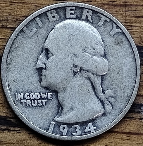 1934 25c Silver Washington Quarter - DDO FS-101 - Good - SKU-T4847 - Picture 2 of 3