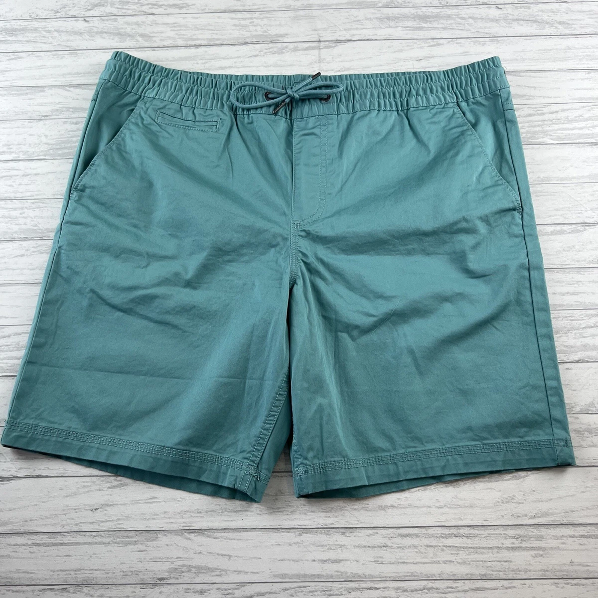 Guess Mens Shorts Vlad Poplin Mid Rise Elastic Drawstring